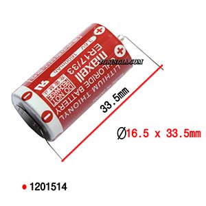 ER17/33 3.6V 1600mAh LITHIUM THIONY CHLORIDE PCB MOUNTING BATTERY 2/3A SIZE-MAXELL