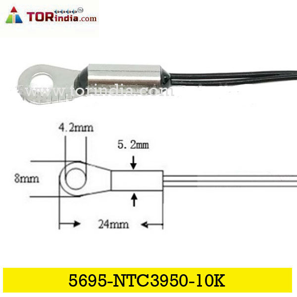 NTC temperature sensor B3950 10K50K100K thermistor M4 wire ear 200 degree Teflon high temperature wire