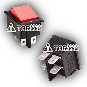 16A 250V ROCKER SWITCH,IRS-16-5,4LEG WITH RED INDICATOR SWITCH