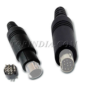 9PIN DIN MALE CONNECTOR, 9PIN MIC MALE PIN