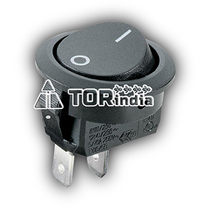 ON/OFF ROUND ROCKER SWITCH,2LEG BLACK