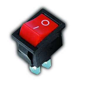 ROCKER SWITCH-RSF11,4A 250V ON-OFF 2LEG RED ELCOM SWITCH