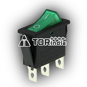 15A 250V AC ROCKER SWITCH,3LEG WITH GREEN INDICATOR SWITCH